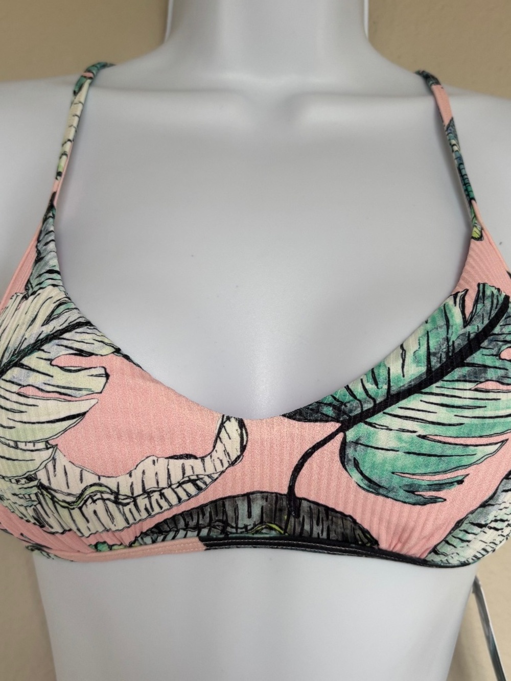 Eidon Bikini Top Madison Tropical Peach Crisscross Tie Back Women's Size XS NWT